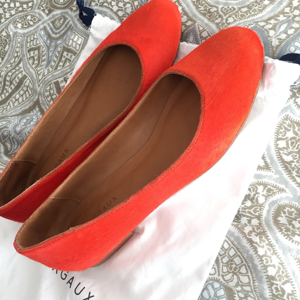 Margaux Orange haircalf flats 38.5
